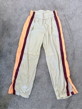 Free People Track Pants in Cream, Peach & Maroon